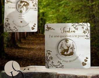 Annonce carte  demande parrain marraine en bois