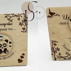 Annonce carte  demande parrain marraine en bois
