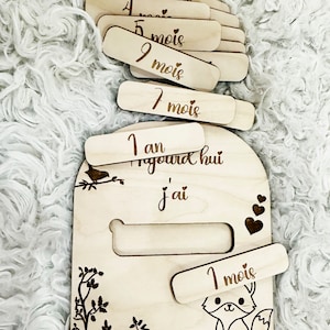 Carte étape bébé en bois