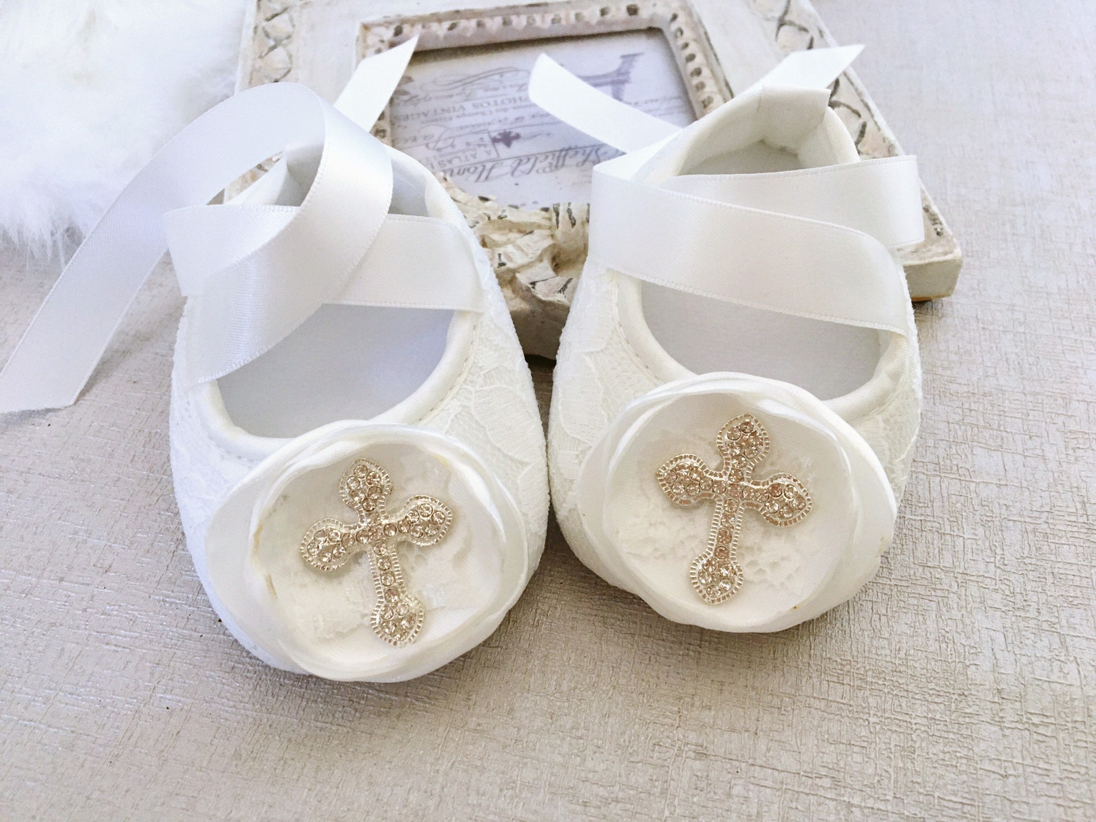 Baby Girl Baptism Shoes in OFF WHITE Baby Christening Shoes Etsy UK