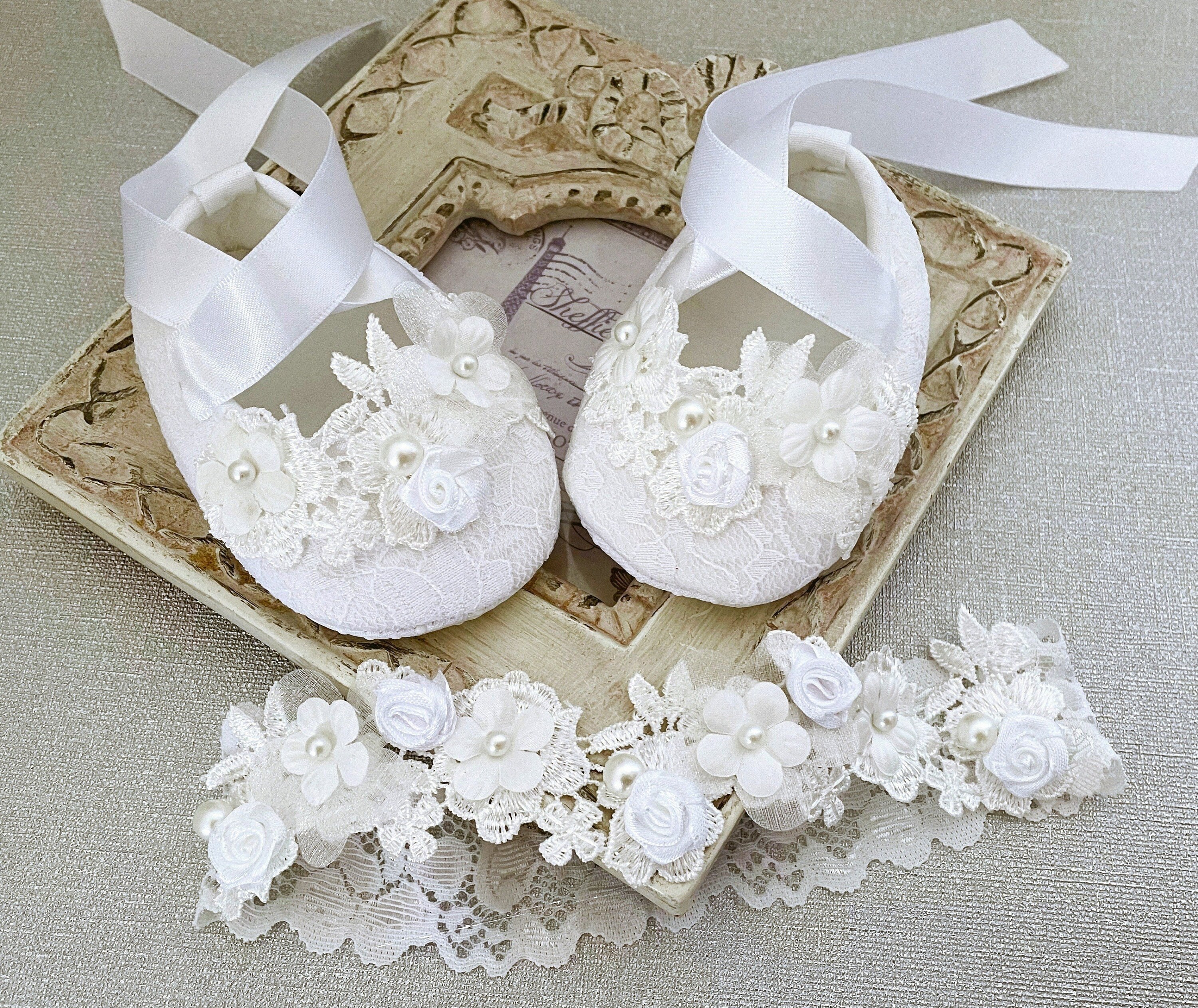 Baby baptism shoes girl sales