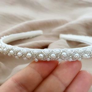 Holy Communion Headband / Flower Girl Headband / Alice Band / Baptism Headband / Wedding Headband / Bridesmaids Headband / Pearl Aliceband image 3