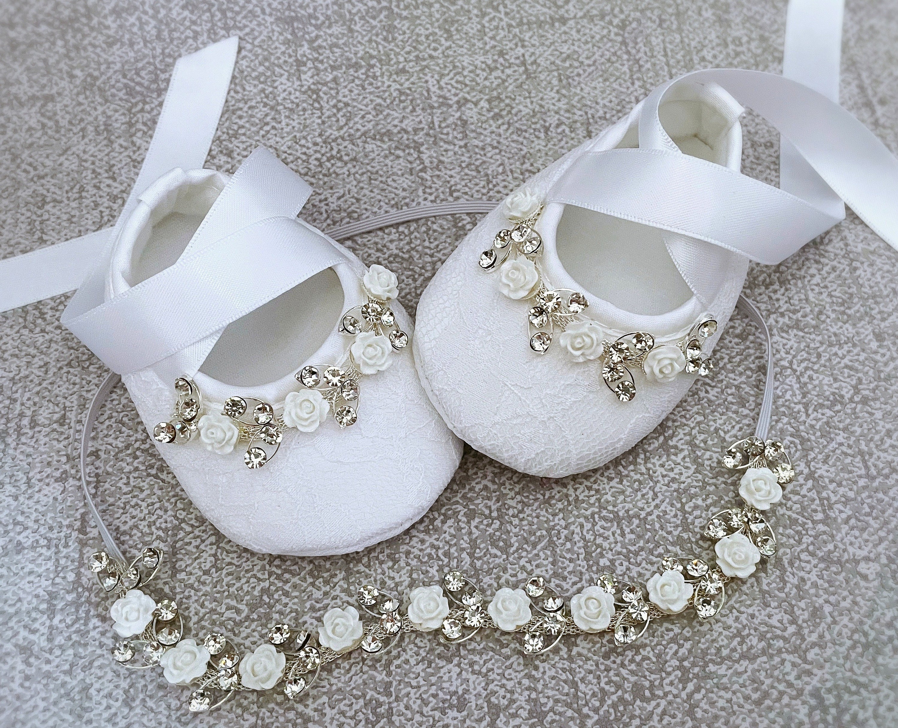 Baby girl baptism shoes sales