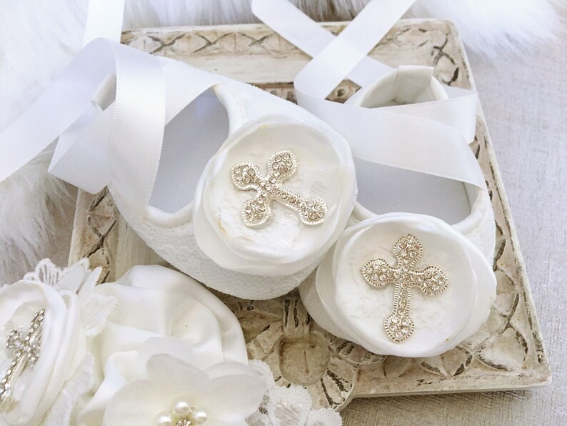 Baby Girl Baptism Shoes in OFF WHITE Baby Christening Shoes Etsy UK