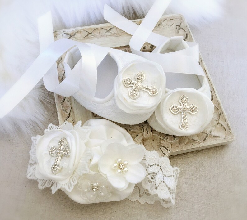 Baby Girl Baptism Shoes in OFF WHITE Baby Christening Shoes Etsy UK