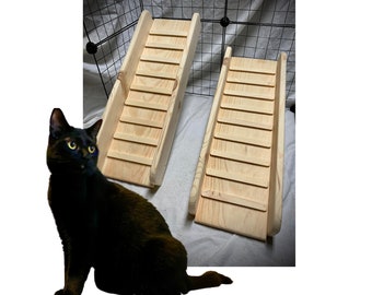 Indoor Cat Ramp with Sides: Kiln Dried Pine, Treaded