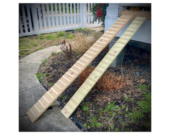 Chicken Coop Ramp – Pressure Treated Outdoor – Custom Length – Heavy Duty Wooden Run Access Ramp