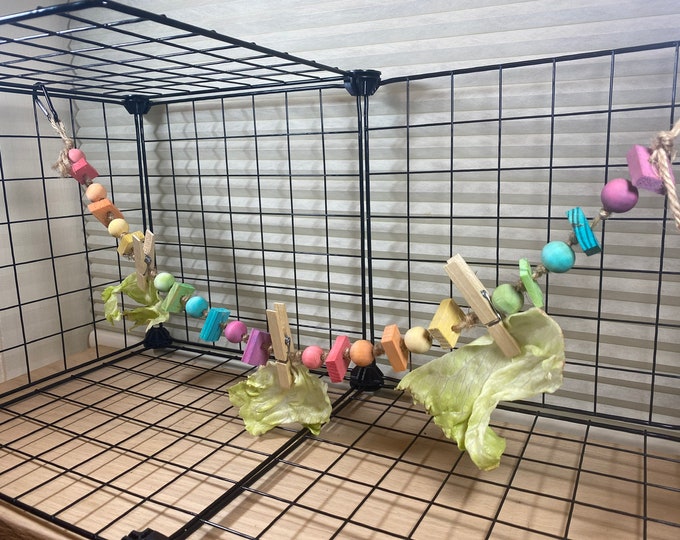 Featured listing image: Rainbow Hanging Forage Garland Chew – Colorful Enrichment Accessory for Guinea Pigs, Rabbits