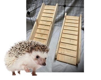 HedgeHog Ramp with SIDES Option 7lb 5.5-11.25 Inches wide 10-70" Long Indoor Four-toed Hedgehog Ramp, Woodland Hedgehog Ramp, Wood Ramp 24_1