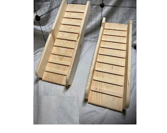 INDOOR Ramp with Sides Option 5.5-11.25 Inches wide 10"-70" Long 14lb Guinea Pig, Ferret Ramp, Critter Ramp Wood Ramp, Turtle Pet Ramptions*