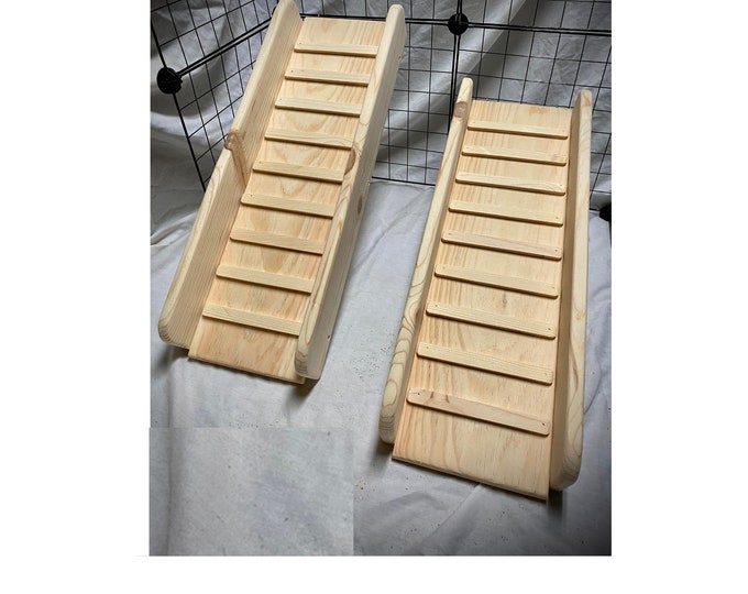 Featured listing image: INDOOR Ramp with Sides Option 5.5-11.25 Inches wide 10"-70" Long 14lb Guinea Pig, Ferret Ramp, Critter Ramp Wood Ramp, Turtle Pet Ramp 24_1
