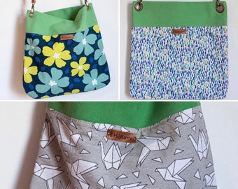 Green suede cotton shoulder bag, mint green suede crossbody bag, bag handmade for women, nice tote bag, different patterns