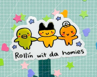 Tamagotchi "Rollin' with the homies" vinyl sticker