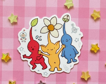Plant Pal Alien Friends Waterproof Sticker Pikmin Inspired
