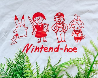 Nintendo-hoe screen-printed T-shirt