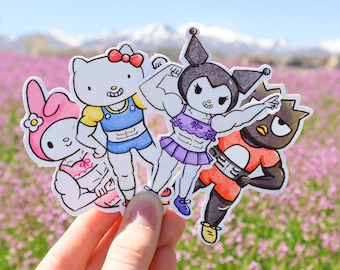 Buff "Muscle Mommies" + Badtz Maru Hello Kitty sticker pack