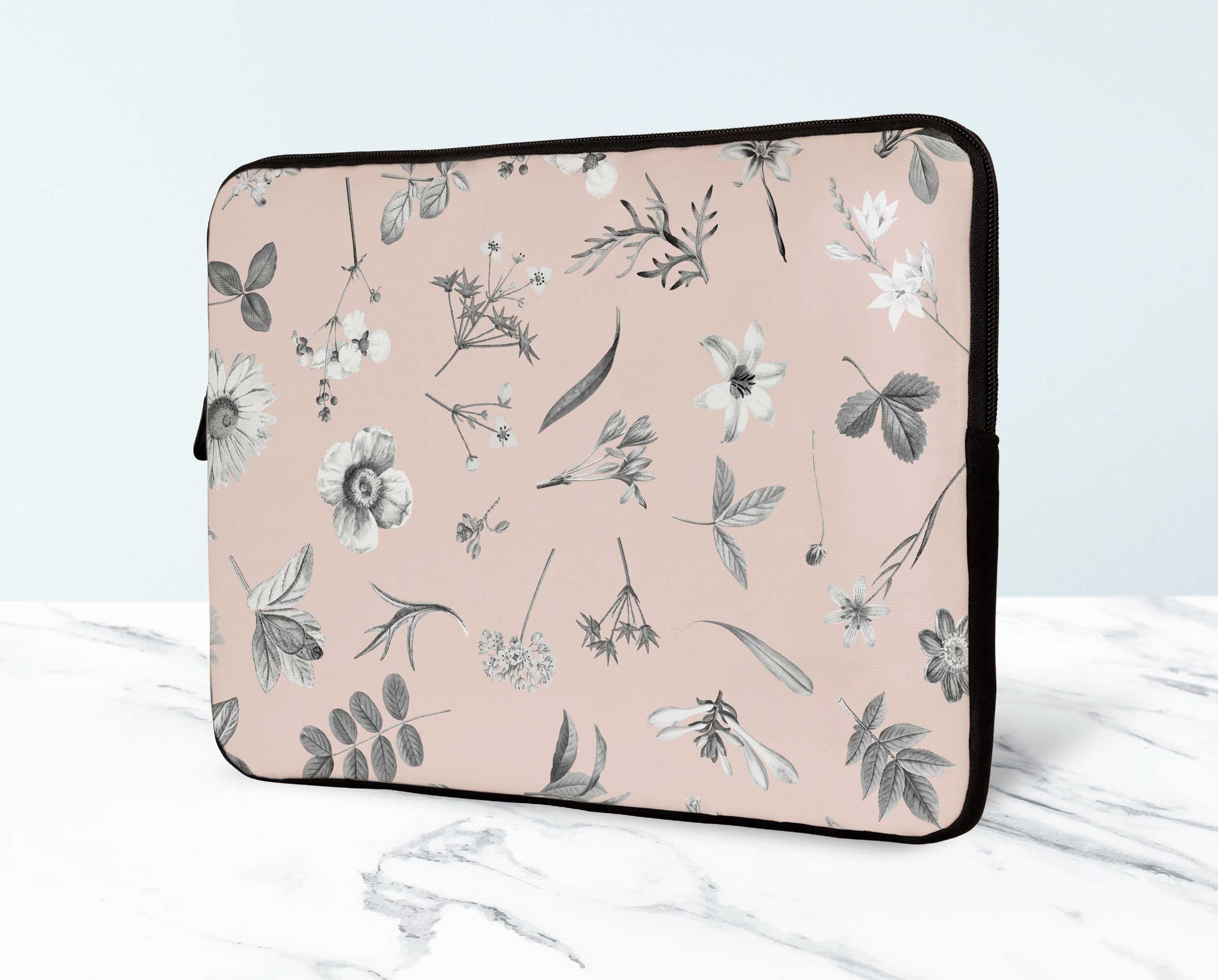 Leaves Laptop Sleeve Floral Laptop Sleeve Flowers Laptop Etsy UK