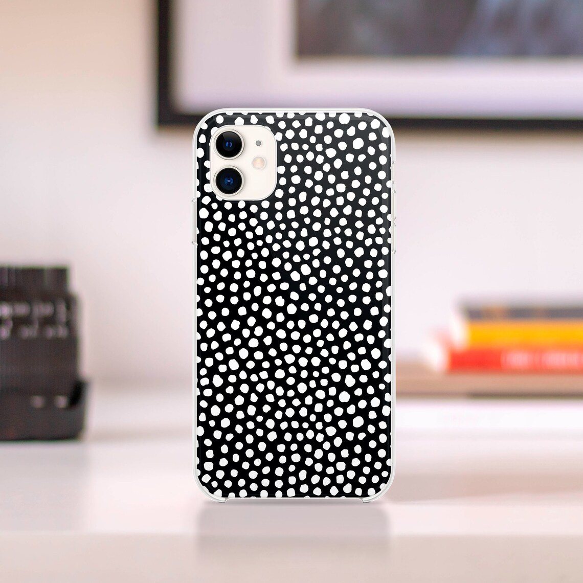 Black and White Iphone 13 Pro Max Case Iphone 13 Pro Case Dots Etsy