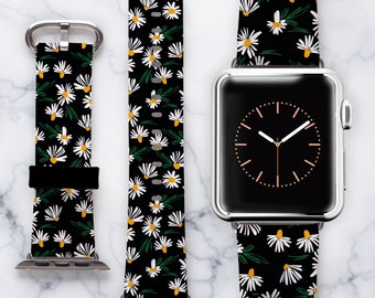 Chamomile iWatch Band 38mm Women iWatch Band 42mm Watch Strap 40 mm Watch Band Daisies Watch Band iWatch Strap 44 mm Leather Band NC0601