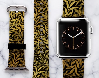Leaves iWatch Band 38mm Women iWatch Band 42mm Watch Strap 40 mm Watch Band Floral Watch Band iWatch Strap 44 mm Leather Band NC0607