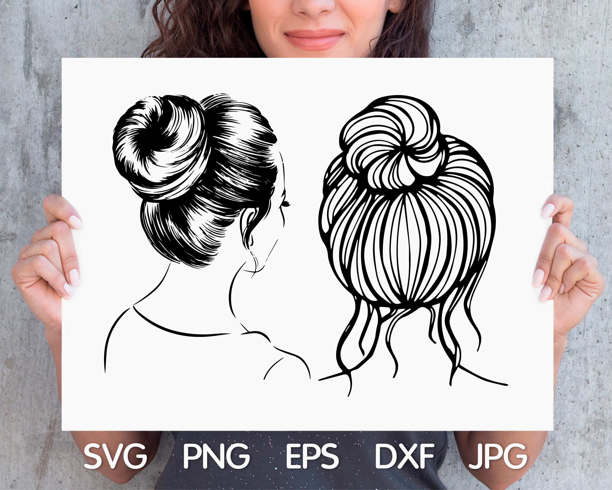 Bun SVG Hairstyle Svg Top Knot SVG Hair Bun Svg Cutting File - Etsy