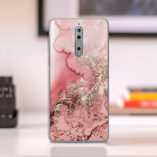 Pink Marble Nokia 7.2 Case Nokia 3.2 Case Nokia 5, 7.1 Plus Case 3.1 plus Nokia 3 case 7.1 Plus Experia Xa1 case Xz XZ2 Compact Case NC0023