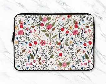 Flowers Bag Case ASUS Sleeve Soft Zip Bag Floral MacBook Bag Little Flowers Laptop Bag 15 in Protective Case 13 inch Laptop Sleeve NC0431