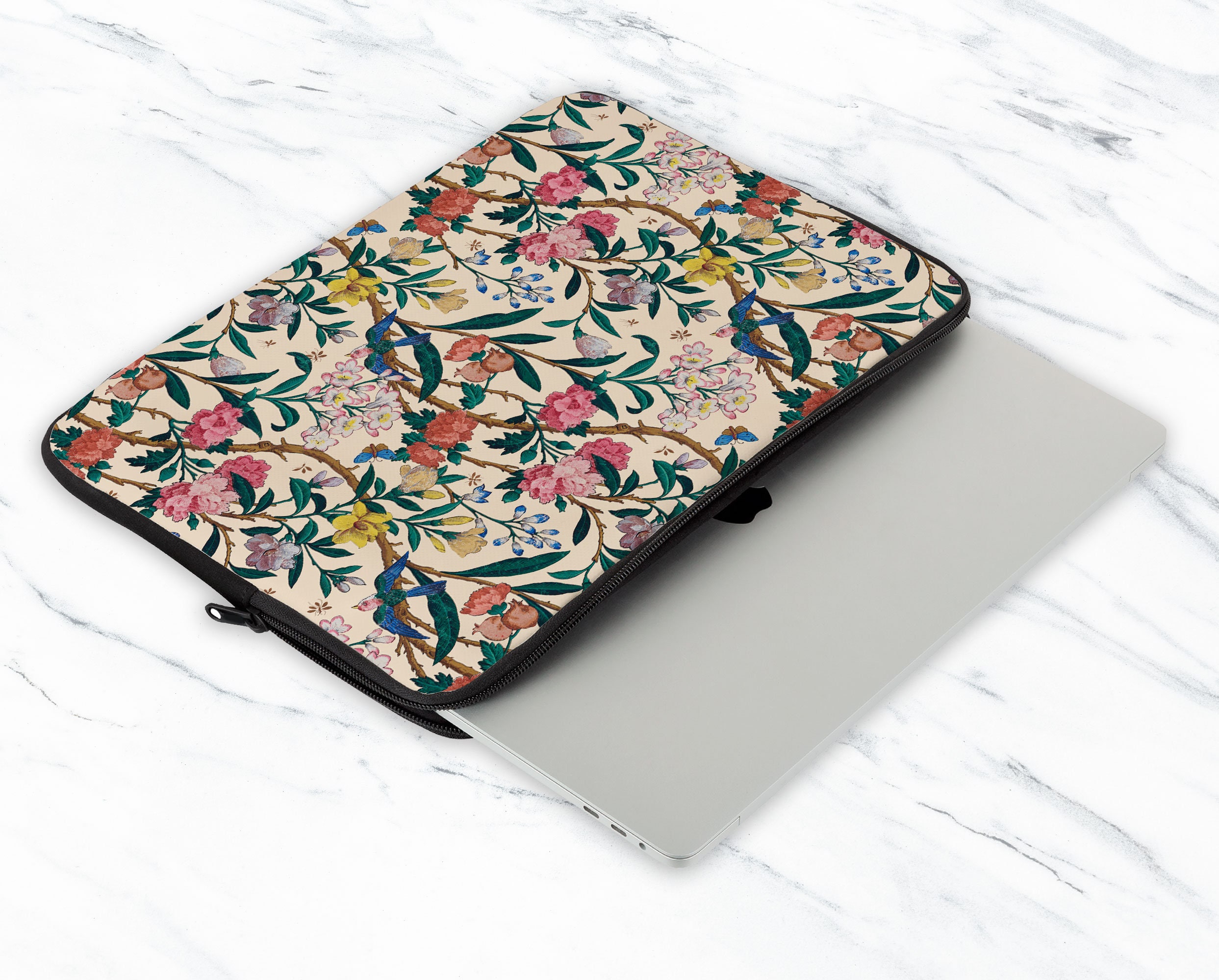 Little Flowers Laptop Sleeve Floral Design Laptop Sleeve Etsy Nederland
