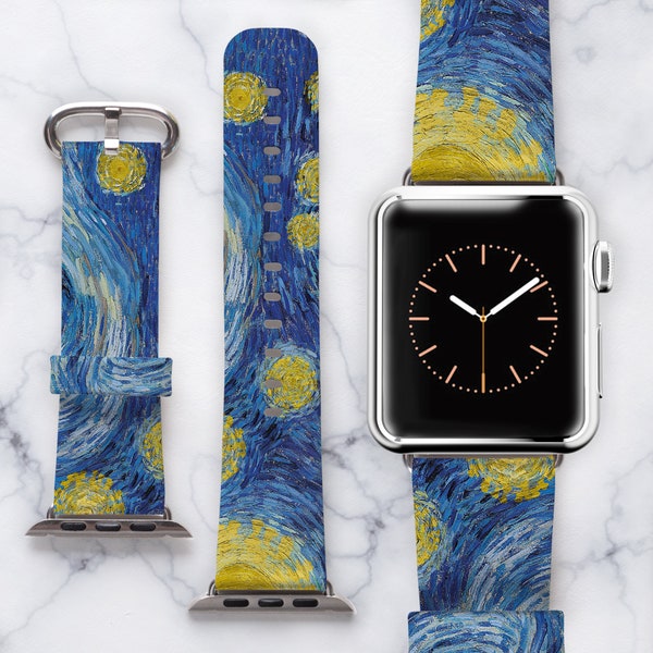 Starry Night iWatch Band 38mm iWatch Band 42mm Watch Strap 40 mm Watch Band Starry Night Watch Band iWatch Strap 44 mm Leather Band NC0606