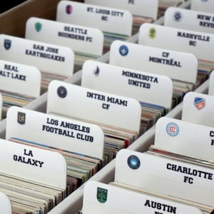 Sort Cards by Professional Soccer Teams | Card Dividers w/ FREE NBA Labels | Vertical