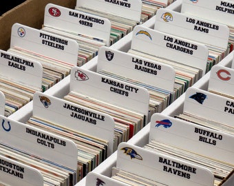 Sort Cards by Professional Football Teams | Card Dividers w/ FREE NFL Labels | Vertical