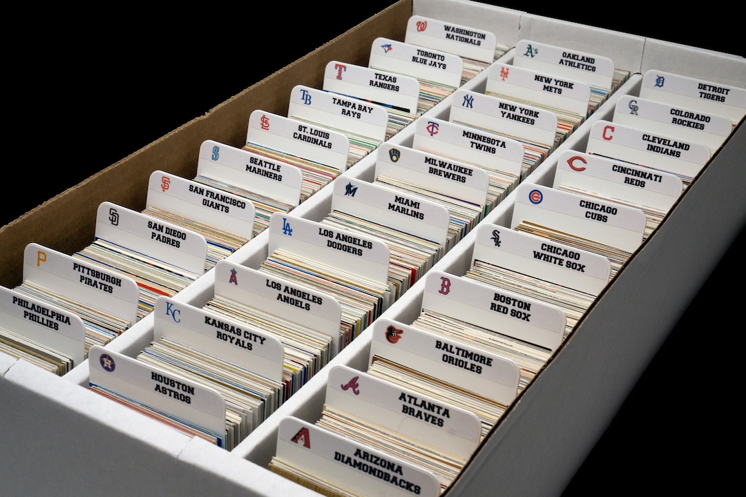Sort Cards by Professional Baseball Teams Card Dividers W/ FREE MLB Labels Vertical Etsy
