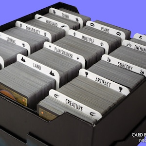 Sort MTG by Card Types | Trading Card Dividers w/ FREE Labels | Vertical