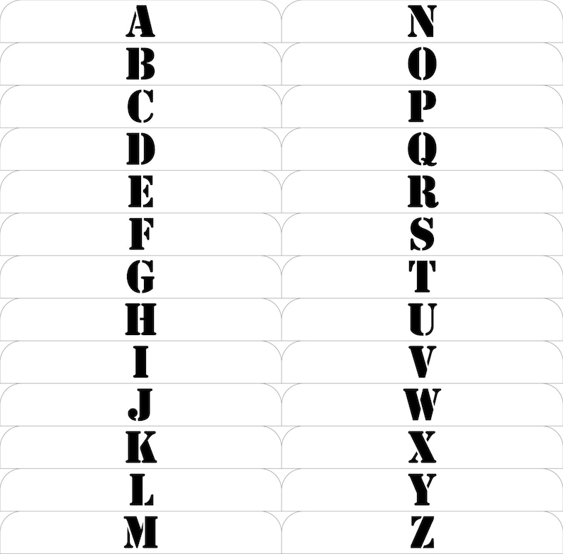 Card Dividers With Alphabet Labels Vertical Etsy