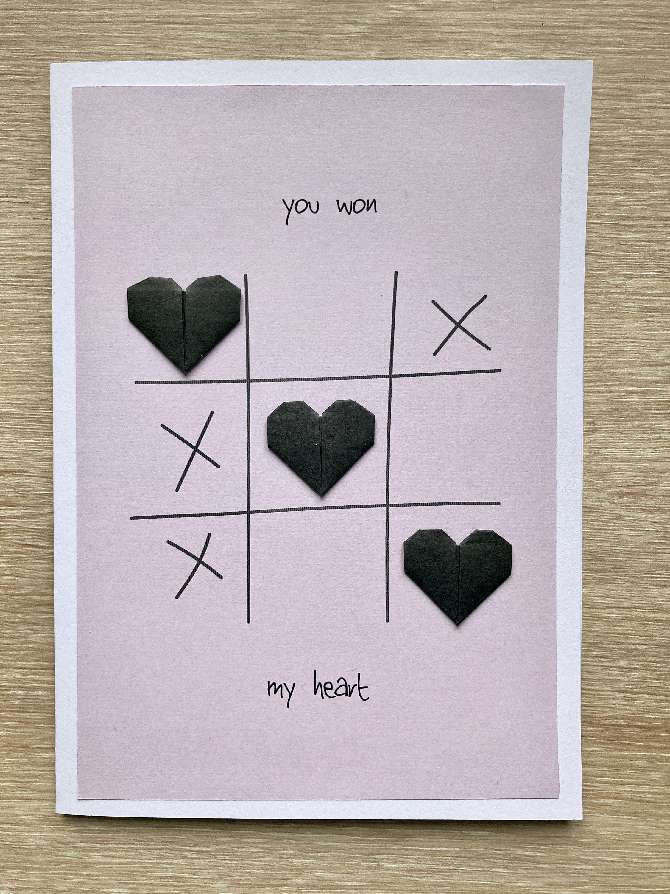 Tic Tac Toe Sie mein Herz Karte gewonnen Valentinstag Etsy