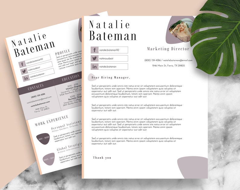 Professional Resume Template Clean & Modern Resume Template - Etsy