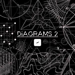 Könnte beinhalten: Eine Schwarzweißillustration verschiedener geometrischer Formen und Diagramme. Der Text "DIAGRAMS 2." befindet sich in der Mitte des Bildes.