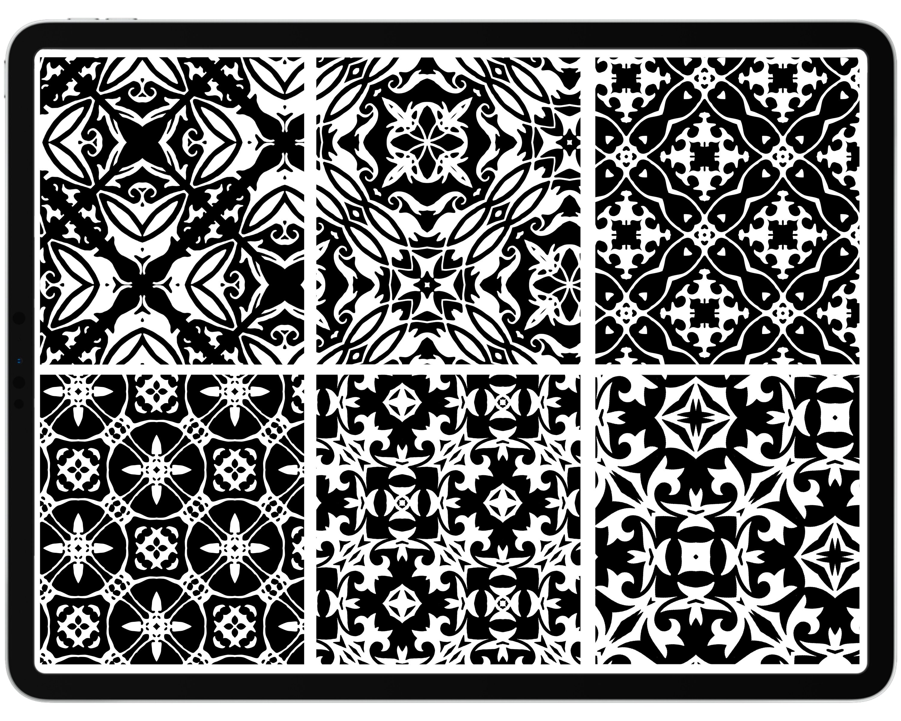 50 Geometric Procreate Pattern Brushes Pack 04 / Seamless Pattern Brush ...