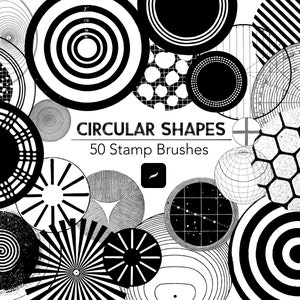 50 Runde Procreate Stempel Pinsel / Kreise Graphen Mathe Blaupausen Wissenschaft Stempel Procreate PinselTechnik Abstrakte Formen
