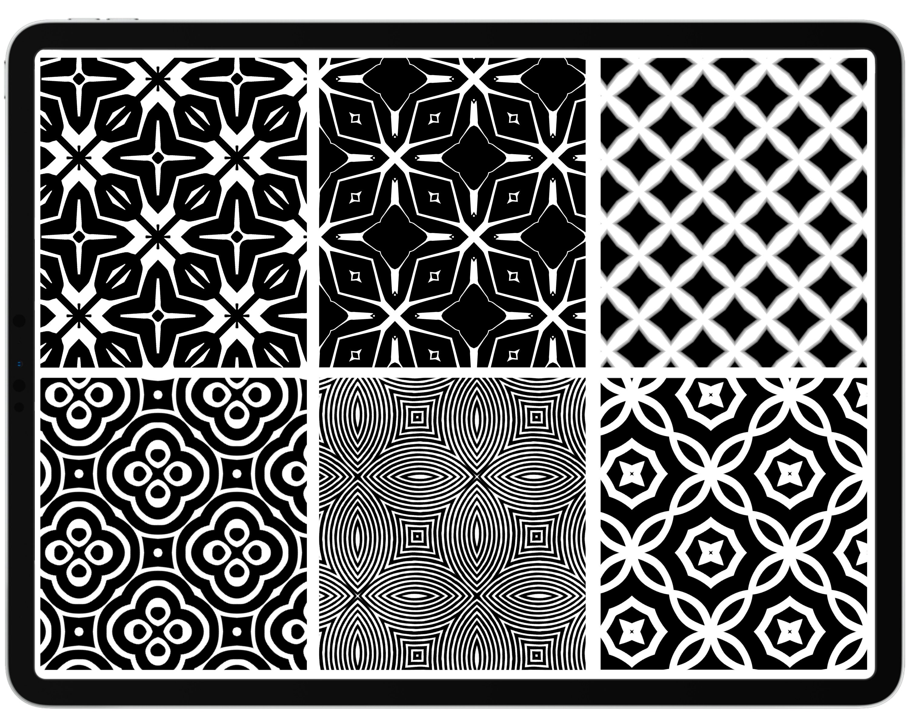 50 Geometric Procreate Pattern Brushes Pack 04 / Seamless Pattern Brush ...