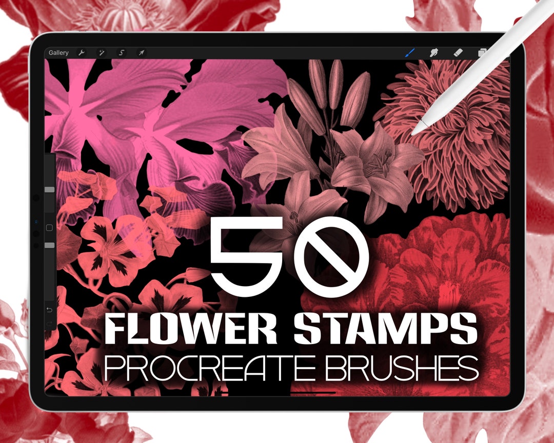 50 Procreate Flower Procreate Stamp Brushes/plants Flowers Nature Brush ...