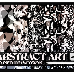80 Abstract Art Procreate Pattern Brushes / Seamless Pattern Brush Geometry Digital Paper Digital Art Texture Infinite Pattern Abstract