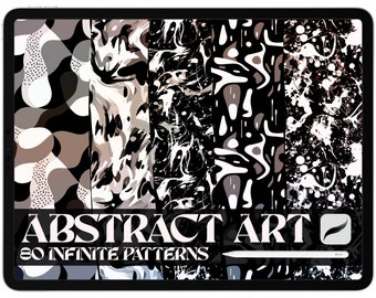 80 Abstract Art Procreate Pattern Brushes / Seamless Pattern Brush Geometry Digital Paper Digital Art Texture Infinite Pattern Abstract