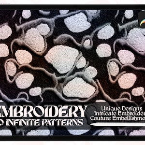 40 Embroidery Procreate Infinite Pattern Brushes / Fabric Embroidered Texture Brush