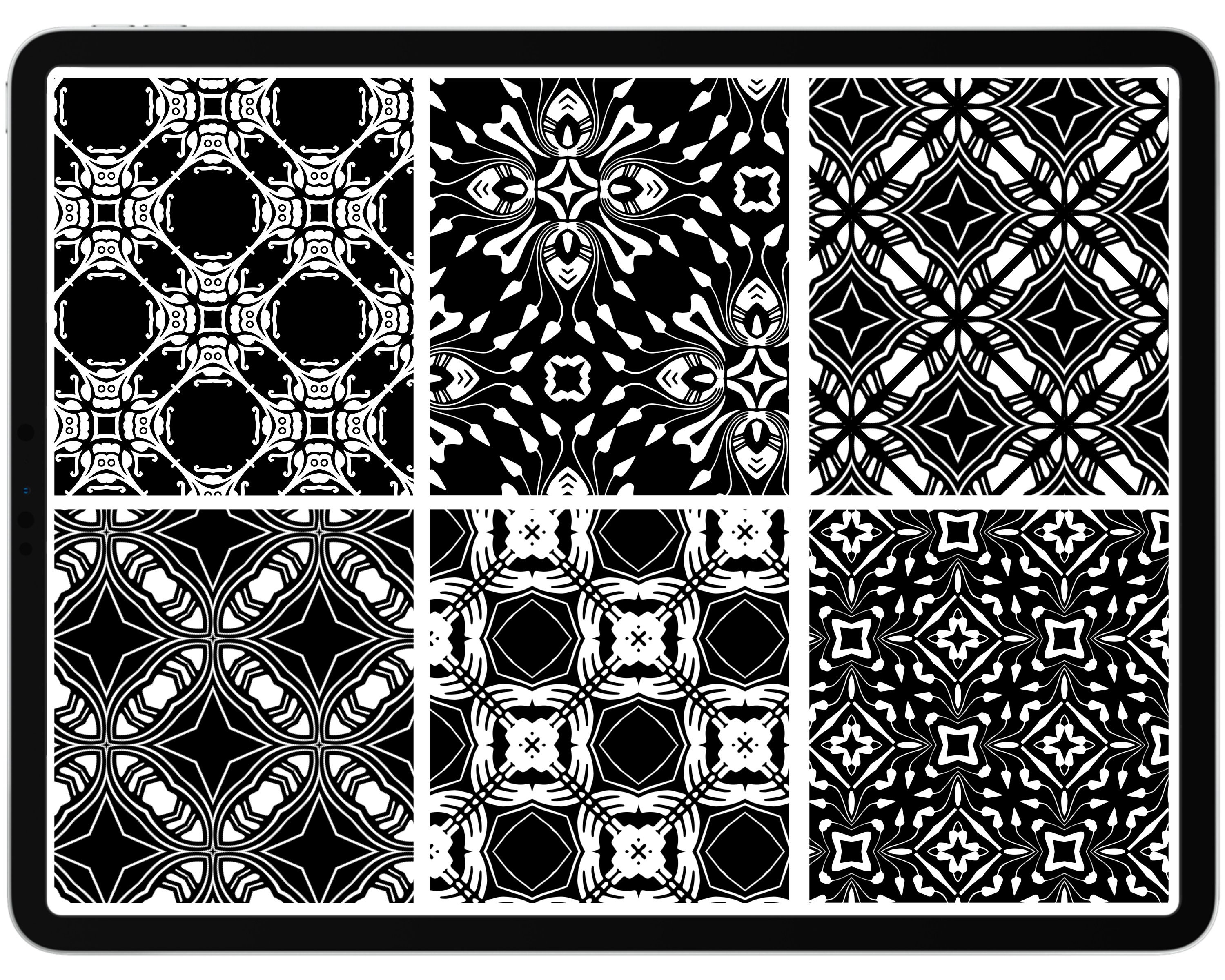 50 Geometric Procreate Pattern Brushes Pack 02 / Seamless Pattern Brush ...