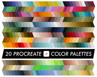 Procreate-kleurenpaletbundel: 600 gedurfde en subtiele kleuren (digitale download)