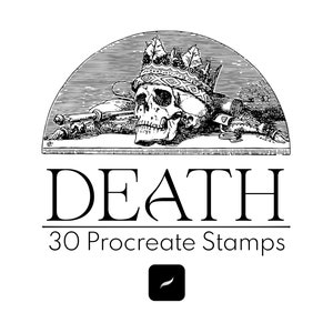 30 Death Procreate Stamp Brushes / Skulls Stamps Procreate Brush Gothic Skeleton Halloween Anatomy Antique History