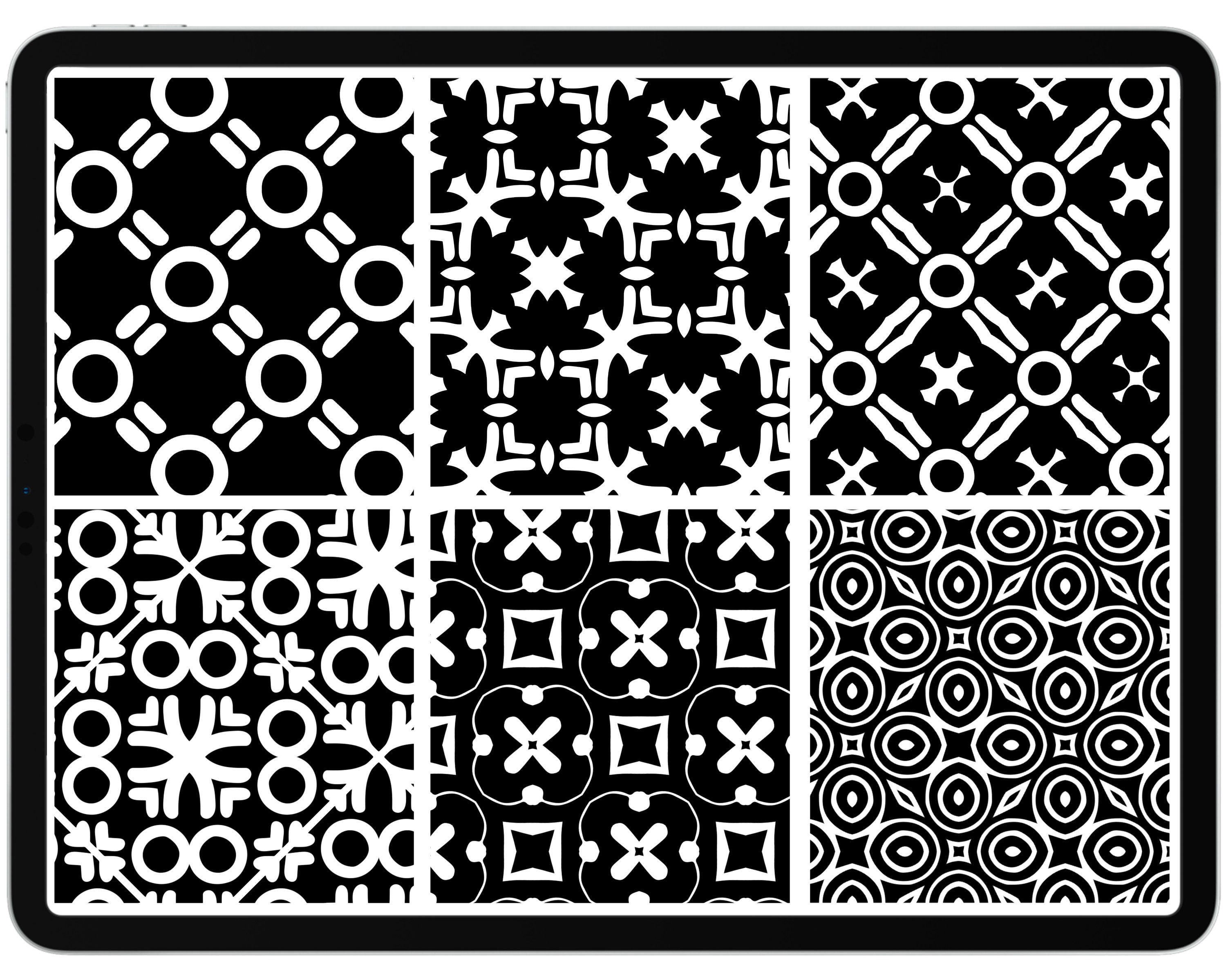 50 Geometric Procreate Pattern Brushes Pack 04 / Seamless Pattern Brush ...