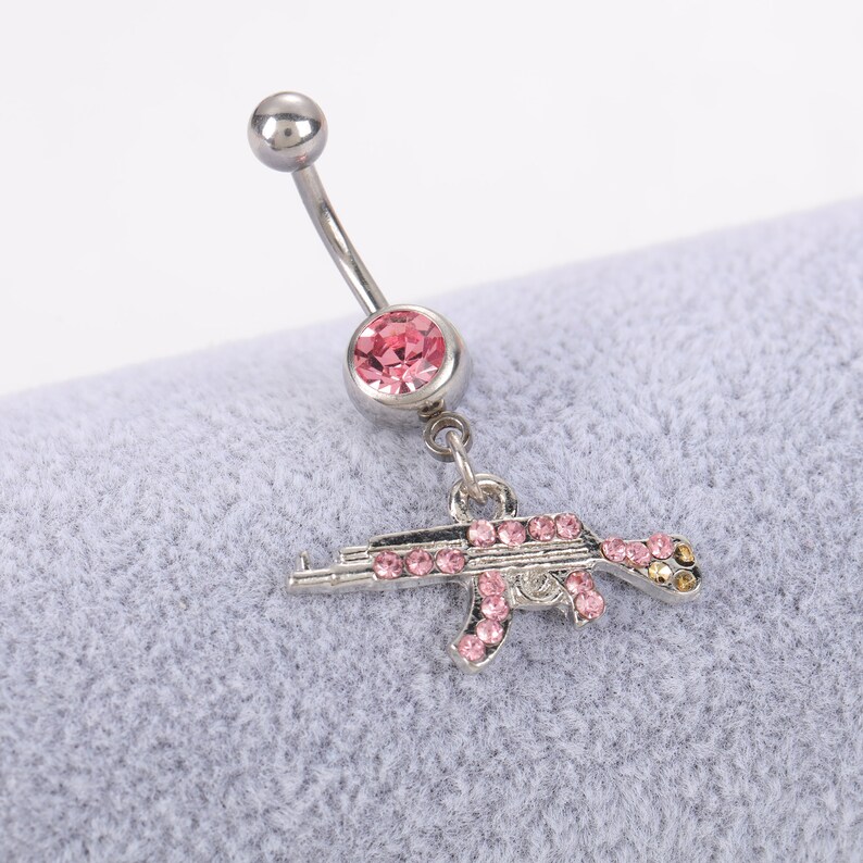 Belly Button Jewelry Machine gun belly ring Navel Piercing Etsy