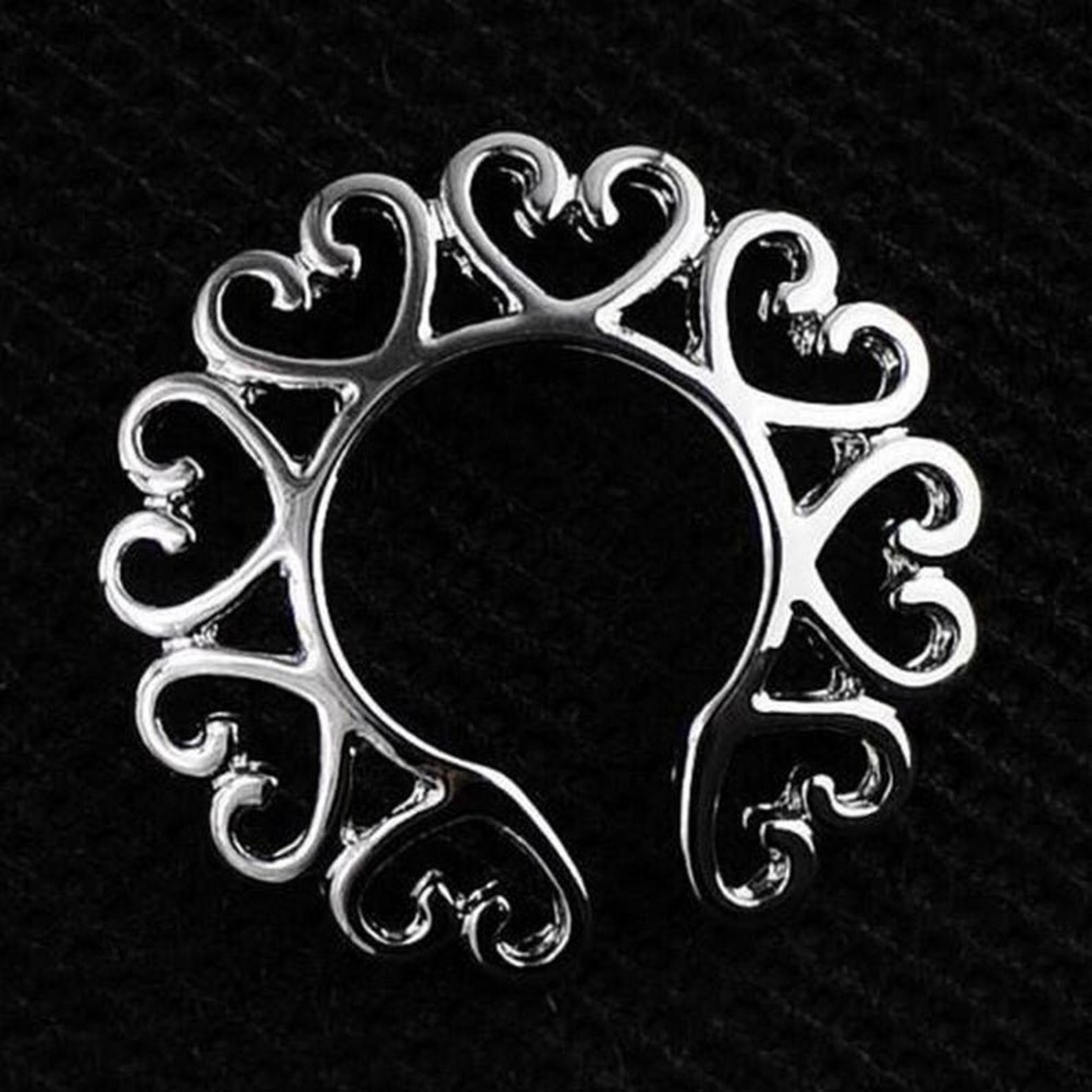 1 Pair Non Piercing Clip On Nipple Ring w/ Tribal Hearts Etsy